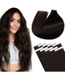 Laavoo 60cm Brown Tape-In Hair Extensions | Real Hair Invisible & Lightweight | 10pcs #2 Dark Brown - Buy Online on SooperMarket.com