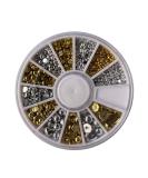 Forten 500pcs Mixed Silver Punk Half Round Rhinestones & Pearls Nail Art Decoration Kit - Buy Online on SooperMarket.com
