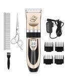 Maxshop Rechargeable Low Noise Dog Grooming Kit - Electric Clippers for Dogs and Cats - Includes Comb Guides, Scissors, and Nail Kit - Gold-1 - Buy Online on SooperMarket.com