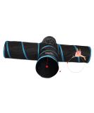 Feline Ruff Premium 4 Way Cat Tunnel | Extra Large 12 Diameter | Collapsible Play Toy for Cats, Rabbits, Kittens, Large Cats, and Dogs - Black/Blue - Buy Online on SooperMarket.com