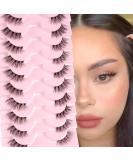 Glowingwin Half Lashes: Cat Eye False Eyelashes, Natural Look, 10 Pairs Corner Lashes, Handmade Reusable Mink Fluffy Lashes - Clear Band Half Lashes-09 - Buy Online on SooperMarket.com