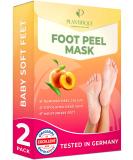 Foot Peel Mask with Peach by Plantifique - 2 Pack Foot Mask Dermatologically Tested - Repair Heels & Removes Dry Dead Skin for Soft Baby Feet - Exfoliating Foot Peel Mask for Hard Skin - Peeling - Buy Online on SooperMarket.com