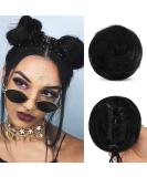Sofeiyan 2PCS Mini Claw Clip in Hair Bun Messy Cat Ears Hair Bun Extension Synthetic Donut Wig Accessory Updo Space Bun Hair Pieces for Women Girls Off Black - Buy Online on SooperMarket.com