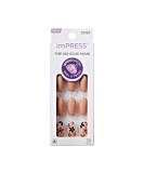 KISS imPRESS No Glue Mani Press-On Nails - As It Was Design Medium Almond Shape Neutral/Green - 30 Nails & Accessories Included Perfect for International Shipping - Buy Online on SooperMarket.com