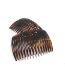 2 x insert comb approx. 7 x 4.6 cm Havana-brown split tooth insert comb made in France (516h) Brown 2 pieces (1 pack) - Buy Online on SooperMarket.com