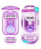 Travel Razors for Women | 5-Blade Portable Razor with Case | Smooth Shaving Essentials in Purple - Buy Online on SooperMarket.com