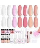 Beetles Dip Powder Nail Starter Kit - 7 Colors (Nude Pink Brown White) | DIY Dipping Powder Set with Complete Accessories - Buy Online on SooperMarket.com