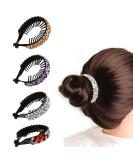 Ponytail Hair Clips - 4 Pcs Gradient Rhinestone Hair Styling Claws in White Purple Champagne Gold | Large Glittering Hair Pins Accessories for Women and Girls - Buy Online on SooperMarket.com