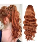 YEESHEDO Ginger Long Wavy Ponytail Hair Extension 24 Inches - Clip in Drawstring Curly Synthetic Hairpiece for Women - Buy Online on SooperMarket.com