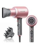 Wavytalk Professional Ionic Hair Dryer Blow Dryer with Diffuser and Concentrator for Curly Hair 1875 Watt Negative Ions Dryer with Ceramic Technology Nozzle for Fast Drying as Salon Light and Quiet Pink - Buy Online on SooperMarket.com
