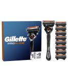 Gillette ProGlide Men's Razor with Flexball Technology + 9 Razor Blade Refills with Precision Trimmer 5 Anti-Friction Blades - Buy Online on SooperMarket.com
