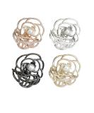 TANG SONG 4PCS Flower Style Metal Hair Claw Clips Set for Women - Silver, Gold, Rose Gold, Black - Hair Catch Barrette Jaw Clamp for Half Bun Hairpins - Ideal for Thin Hair - Floral Design - Buy Online on SooperMarket.com