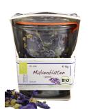 Dried Organic Malven Flowers in Alarm Glass | Eco-Friendly Small Flower Tea Gift | Reusable & Plastic-Free Packaging - Buy Online on SooperMarket.com