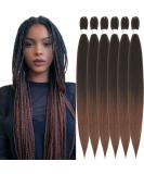 Xusuperb 30-Inch Pre-Stretched Braiding Hair - Ombre Brown 6 Pack | Soft Knotless Yaki Extensions for Easy Braids | Kanekalon Kunsthaar - Buy Online on SooperMarket.com