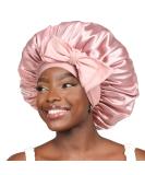 YANIBEST Satin Bonnet Silk Bonnet for Sleeping Double Layer Satin Lined Hair Bonnet with Tie Band Bonnets for Black Women Large Blush Pink - Buy Online on SooperMarket.com
