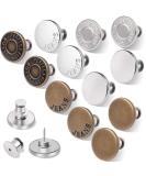 12 Sets Button Pins for Jeans, Jean Buttons Pins for Loose Jeans, No Sew and No Tools Instant Replacement Snap Tack Pant Button, Ceryvop Reusable and Adjustable Metal Pants Button Tightener - Buy Online on SooperMarket.com