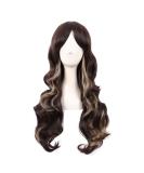 MapofBeauty 28 Inch Charming Women Side Bangs Long Curly Synthetic Wig (Brown Mixed Blonde) - Buy Online on SooperMarket.com