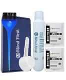 Perfect Blond Hair Dye Toner & Bleaching Powder Kit - 120ml 30 Vol Developer Brush & Gloves - Blond Forte Blue Lightener - Buy Online on SooperMarket.com