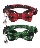 Lamphyface 2 Pack/Set Christmas Cat Collar Breakaway with Cute Bow Tie and Bell for Kitty Adjustable Safety Plaid Pattern 1 - Buy Online on SooperMarket.com