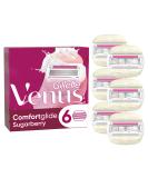 Gillette Venus Comfortglide Sugarberry Razor Blades for Women - 6 Replacement Blades 5-Fold Blade Technology 1 Pack - Buy Online on SooperMarket.com