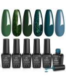 Beetles Green Gel Nail Polish Set - 6 Colors Forest Dark Green UV LED Soak Off - DIY Manicure Nail Kit for Home & Salon - Buy Online on SooperMarket.com