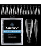 Kalolary 120pcs clear dual nail system form MOOLD ACYLL stiletto nail extension tips nail art manicure tools 12 sizes with scale drop shape - Buy Online on SooperMarket.com