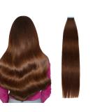 AGMITY Tape in Hair Extensions | 100% Real Human Hair | Chocolate Brown | 16 inch 20pcs 40Gram | Invisible Straight Thick | Tape in Human Hair Extensions | #4 Medium Brown - Buy Online on SooperMarket.com