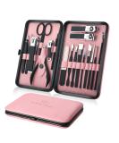 Keiby Citom Manicure Set 18pcs Professional Nail Clippers Kit Pedicure Care Tools-Stainless Steel Grooming Tools With Rose Gold PU Leather Case for Travel & Home (Pink) - Buy Online on SooperMarket.com