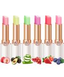 6 Pcs/Set Peach Aloe Vera Strawberry Blueberry Avocado Grape Jelly Lipstick Set Temperature Change Moisturizer flower Lip Stick Long Lasting Nutritious Lip Balm Magic Color Change Lip Gloss Fruity Flavor Lipstick - Buy Online on SooperMarket.com