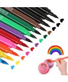 Edible Markers for Cookie Decorating,12Pcs Food Coloring Pens, Double Side Food Grade Pens with Fine & Thick Tip for Decorating Fondant,Cakes,Cookies,Easter Eggs,Frosting,Macaron(10 Colors) - Buy Online on SooperMarket.com