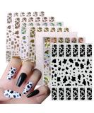 7 Sheets Gold Nail Art Stickers Graffiti Nail Decals 3D Self-adhesive Nail Art Supplies Metal Laser Cow Graffiti Gold Silver Black Nail Art Design Manicure Tips DIY Nail Decoration for Women Girl Kids Style 7 - Buy Online on SooperMarket.com