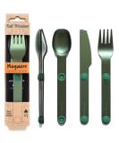 MAGWARE Magnetic Camping Utensils Set - Portable & Reusable Metal Travel Flatware with a Case for Camping, Picnic, Office & Kid's Lunchbox | Camping Cutlery Set | Knife, Fork & Spoon (3 PCS) Green - Buy Online on SooperMarket.com