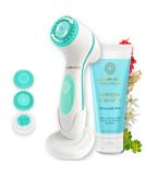 Lumineo Facial Cleansing Brush with 3 Medical Silicone Brush Heads with Cleansing Gel for pores Peeling and Removing blackheads Electric USB Facial Brush for All Skin Types (Turquoise) Turquoise (All Skin Types) - Buy Online on SooperMarket.com