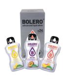 Bolero Ice Tea Mix 24x3g |Juice powder without sugar sweetened with stevia + vitamin C |Gluten -free and vegan -friendly |Iced tea taste directions peach lemon or passion fruit - Buy Online on SooperMarket.com