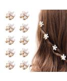 10 Pcs Small Pearl Hair Claw Clips Mini Pearl Claw Clips with Flower Design, Sweet Artificial Bangs Clips Decorative Hair Accessories for Women Girls - Buy Online on SooperMarket.com