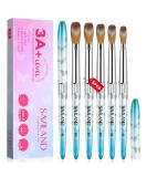 Saviland Professional Kolinsky Acrylic Nail Brush Set - 5PCS | Size 4/8/10/12/16 | Highly Absorbent Bristles for Acrylic Powder & Liquid | Nail Extension & Carving | Blue 02-Blue - Buy Online on SooperMarket.com