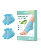 Welnove Moisturizing Heel Socks Aloe Vera Infused Gel for Dry Feet & Cracked Heels 2 Pairs Cotton Foot Care Socks for Men & Women Blue Regular Size - Buy Online on SooperMarket.com