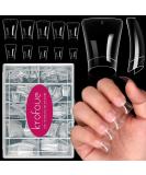 Krofaue Duck Nail Tips - 200pcs Acrylic Curved Nail Tips in Crystal Duck Feet Style | 10 Sizes Half Cover False Nails for Nail Salon - Buy Online on SooperMarket.com