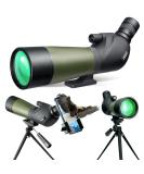 Gosky 20-60x60 HD Spotting Scope with Tripod, Carrying Bag & Phone Adapter - BAK4 45 Angled Spotter Scope for Target Shooting, Hunting & Bird Watching - Buy Online on SooperMarket.com