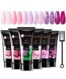 Ur Sugar PolyGel Set - Cat Eye Magnet Poly Extension Gel | 6 Colors 15ml | Pink Glitter Shines in the Dark - Nail Extension Builder Gel - Buy Online on SooperMarket.com