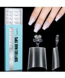 TOMICCA Short Coffin French Edge Nail Tips - 240pcs Half Cover False Nails - Natural Matte Acrylic Extensions - 15 Sizes Salon Quality Artificial Nails - Buy Online on SooperMarket.com