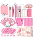 Complete Eyelash Extension Supplies Kit | USB Air Conditioning Blower, Facial Mister, Tweezers, Mirror, Mascara Brush, Lash Shampoo Brush, Glue Rings, Under Eye Gel Pads, and More | Professional Tools for Lash Artists - Buy Online on SooperMarket.com