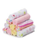 Spasilk Newborn Washcloth Wipes Set - Soft Terry Cloth, 10 Pack Pink Lines - Buy Online on SooperMarket.com