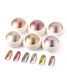 BISHENGYF 6 Box Rose Gold Chrome Nail Powder Metallic Nail Art Pigment Powder Set Shiny Nail Glitter Powder with Magic Mirror Effect for Nail Art Design Decoration. 01 - Buy Online on SooperMarket.com