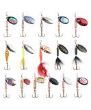 Vicloon Spinner Blinker Set 16 pieces of fishing baits with triplets hook sequins artificial bait for trout perch salmon pike wallelye - Buy Online on SooperMarket.com