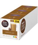 Nescaf Dolce Gusto Caf Au Lait XXL supply box 90 coffee capsules selected robusta beans light coffee enjoyment with creamy milk foam 3-seat Pack (3x30 capsules) 1 piece of caf au lait 1 piece (3 pack) - Buy Online on SooperMarket.com