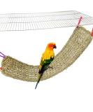 Bird Seagrass Mat,Natural Grass Woven Net Hammock Hanging on Parrot Cage with 4 Hooks,Parakeet Climbing Rope Ladder Chew Toys for Lovebird Cockatiel Conure Budgie,Cockatoo Supplies 28.3" x 6.7" - Buy Online on SooperMarket.com