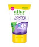 Alba Botanica Soothing Sunscreen SPF 45 - Pure Lavender 4 oz | Natural UV Protection - Buy Online on SooperMarket.com