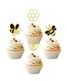 36 Pieces Hummel Cake Decoration - Glitter Honeycomb Cupcake Picks for Baby Shower & Birthday Party Accessories - Honeybee Theme - Buy Online on SooperMarket.com