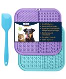 Feeding Mat for Dogs & Cats 2 Pack, Slow Feeder & Non-Slip Design, Pet Calming Dog Treat Mat Anxiety Relief Dog Cat Training, Perfect for Yogurt, Peanut Butter Blue&Purple - Buy Online on SooperMarket.com